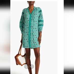 Diane Von Furstenberg Jessica Balloon Sleeve Crepe Mini Dress Boho - Small